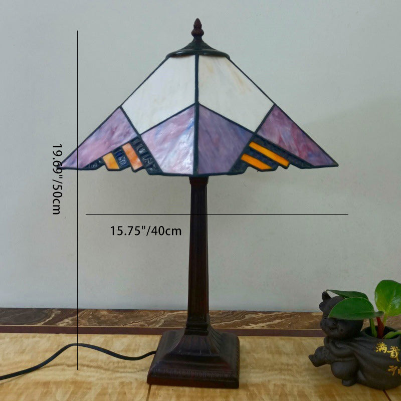 Conical Square Glass Resin Table Lamp