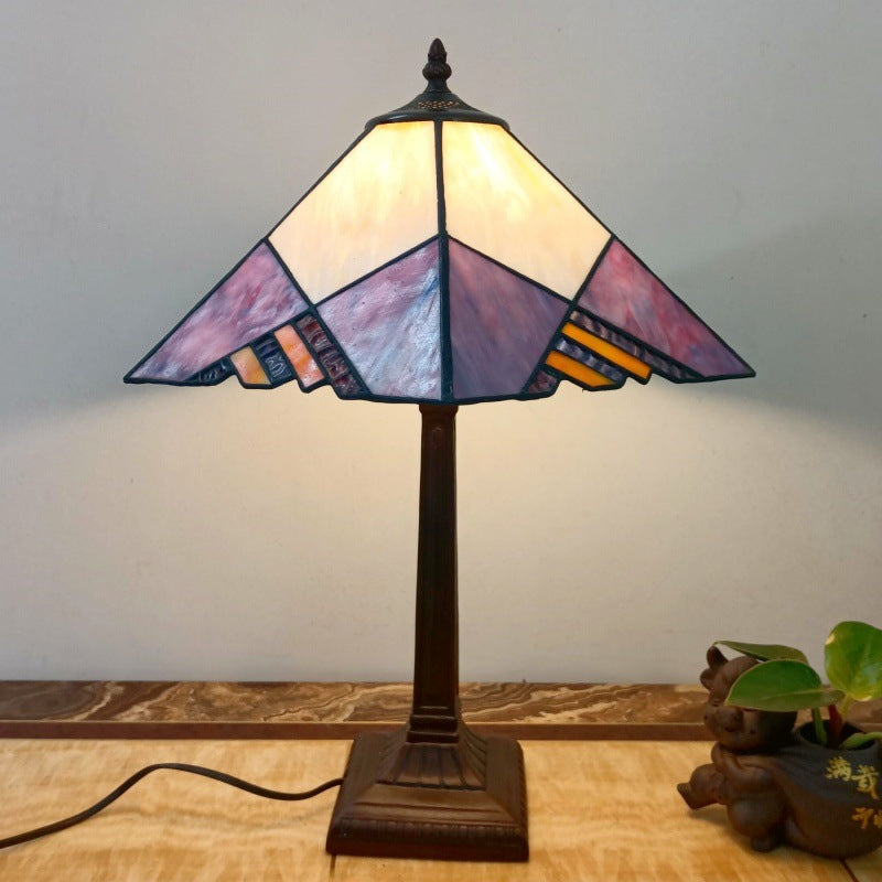 Conical Square Glass Resin Table Lamp