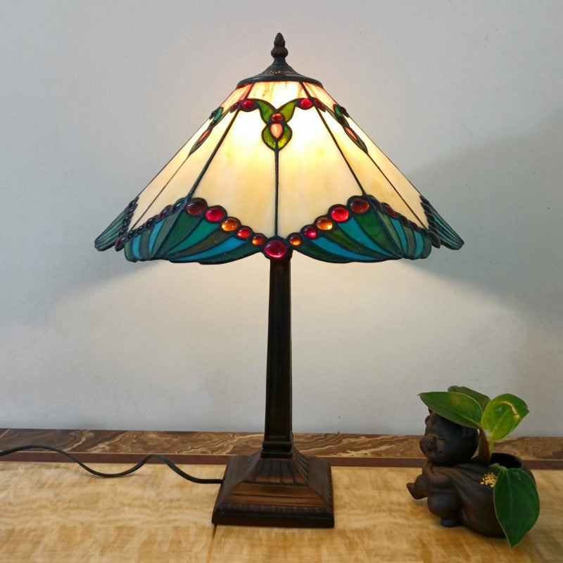 Conical Square Glass Resin Table Lamp