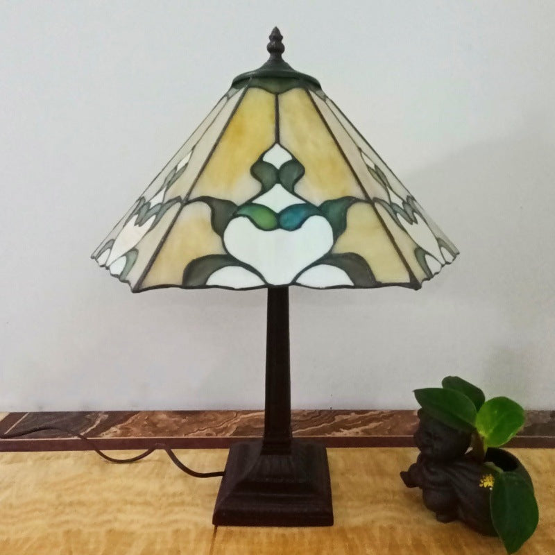 Conical Square Glass Resin Table Lamp