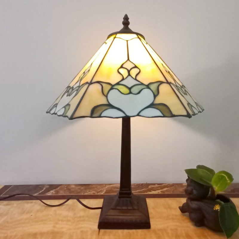 Conical Square Glass Resin Table Lamp