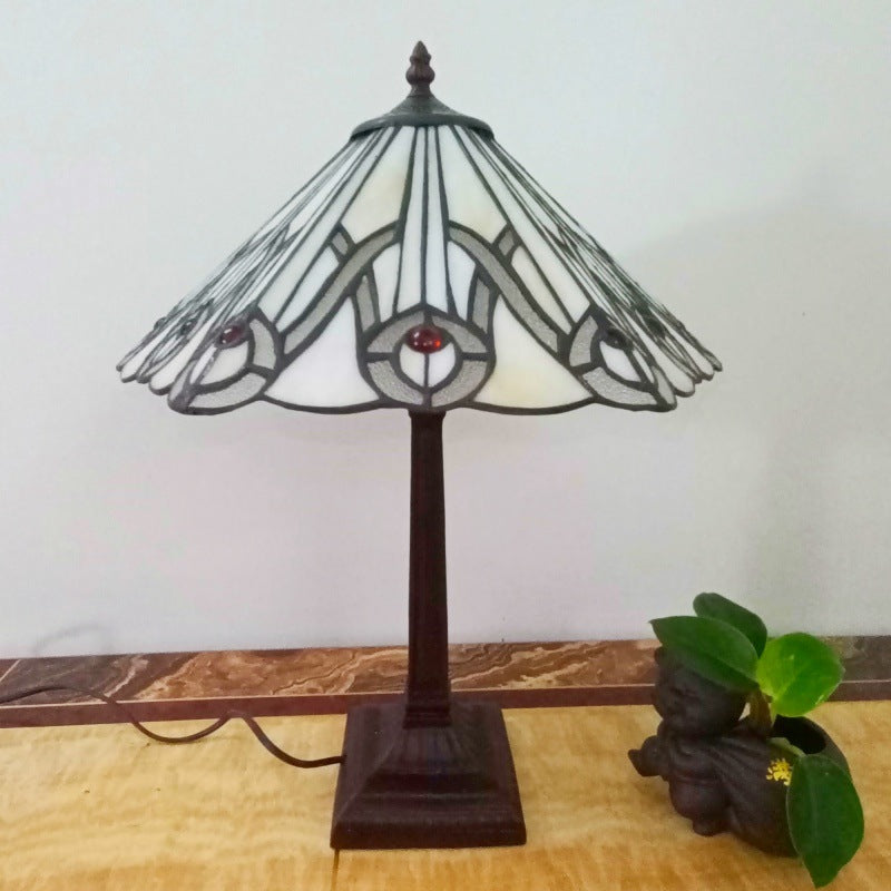 Conical Square Glass Resin Table Lamp