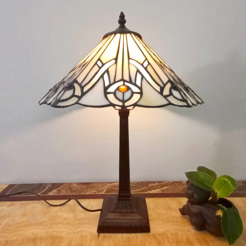 Conical Square Glass Resin Table Lamp