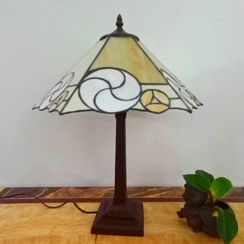 Conical Square Glass Resin Table Lamp