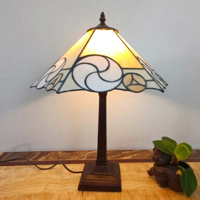 Conical Square Glass Resin Table Lamp