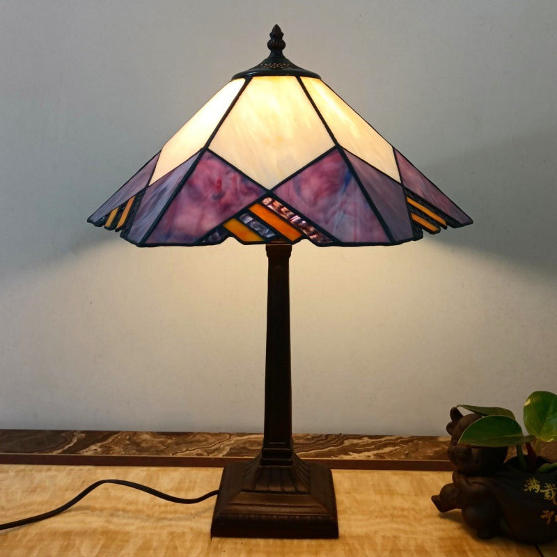 Conical Square Glass Resin Table Lamp