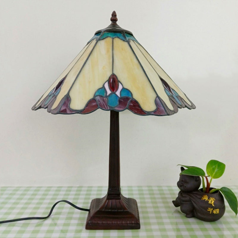 Conical Square Glass Resin Table Lamp