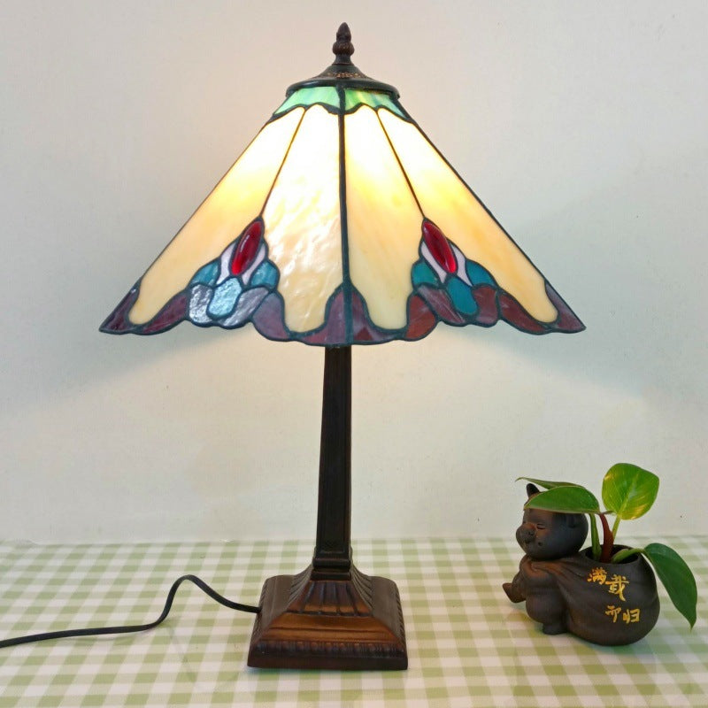 Conical Square Glass Resin Table Lamp