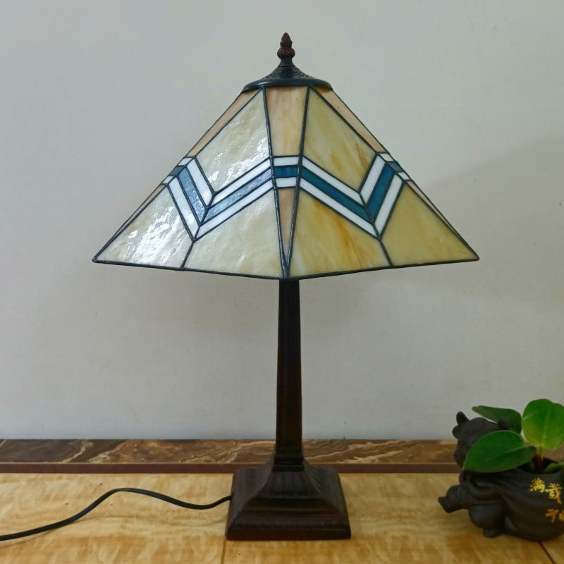 Conical Square Glass Resin Table Lamp
