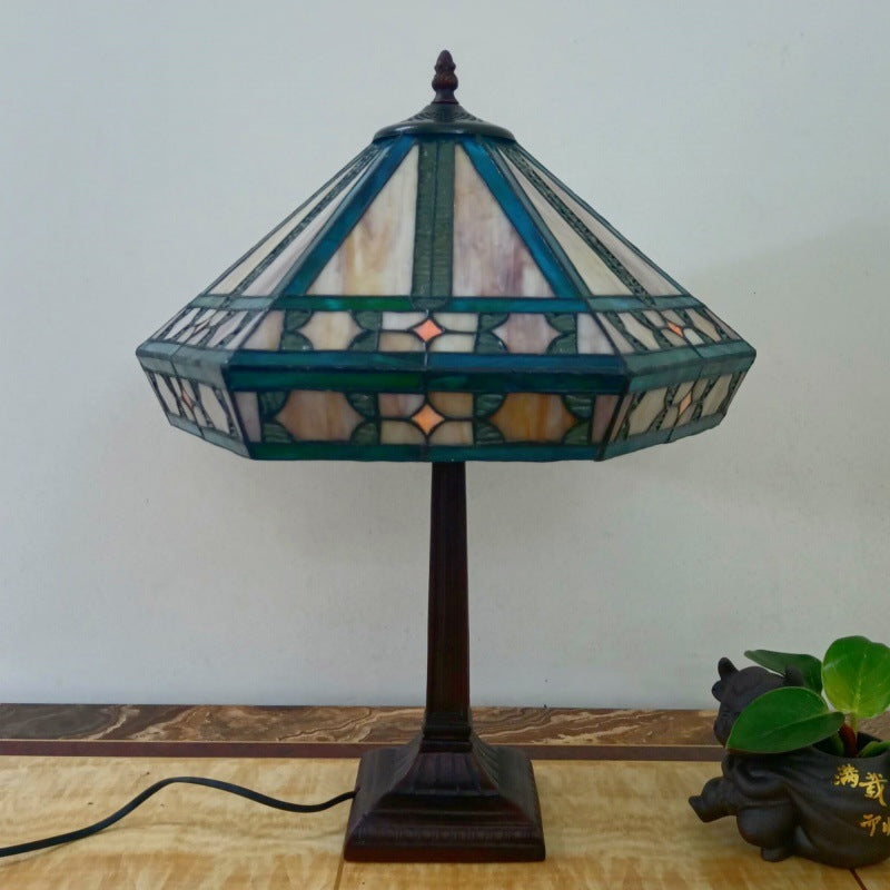 Conical Square Glass Resin Table Lamp