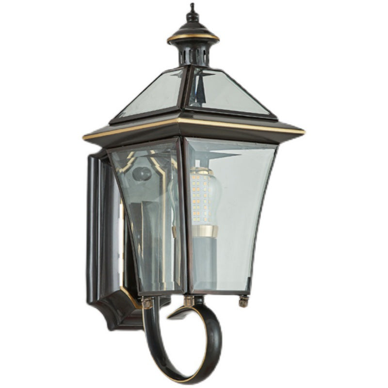 Tapered Square Round Glass Outdoor Light