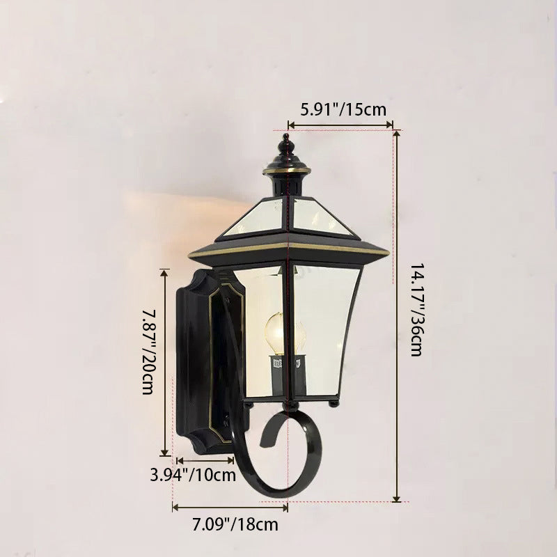 Tapered Square Round Glass Outdoor Light