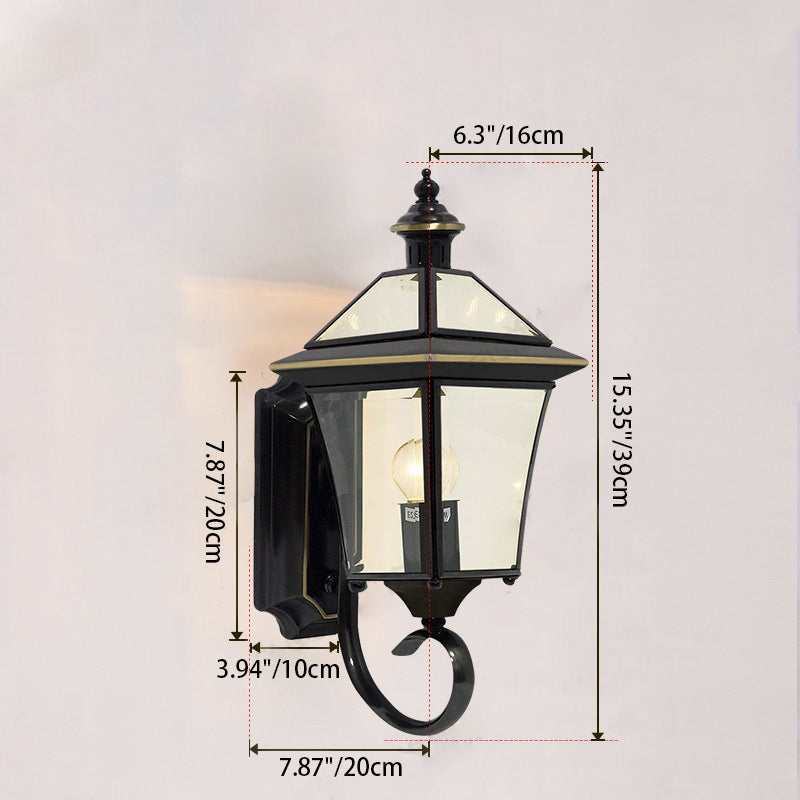 Tapered Square Round Glass Outdoor Light