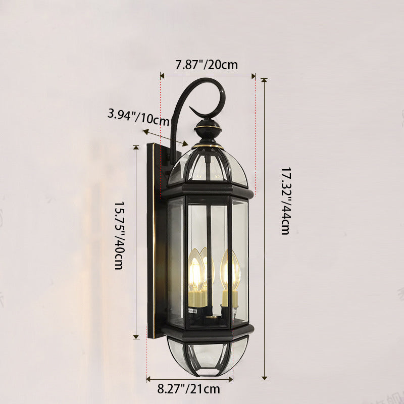 Tapered Square Round Glass Outdoor Light