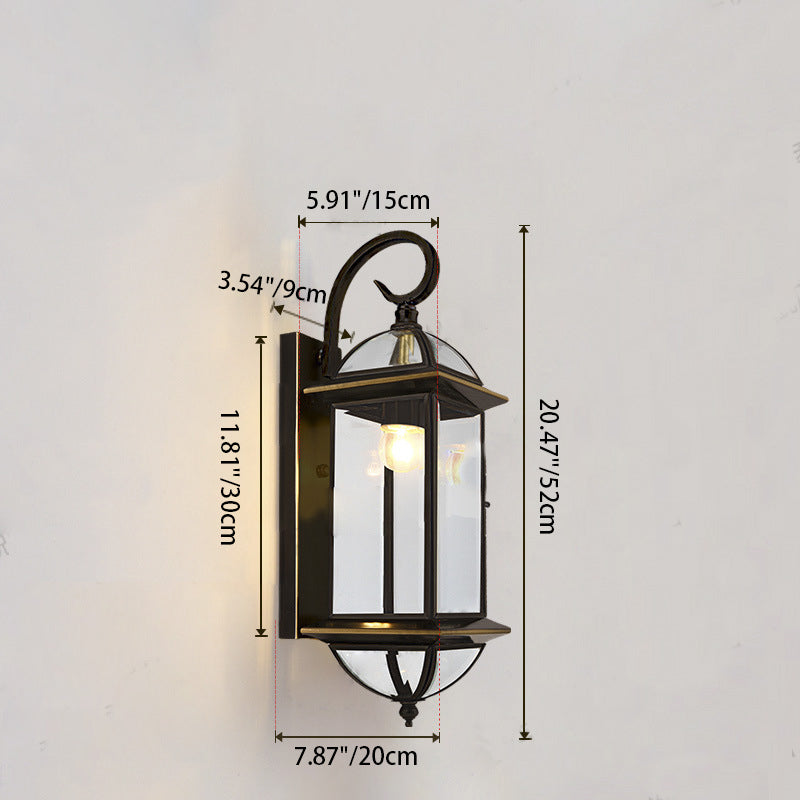 Tapered Square Round Glass Outdoor Light