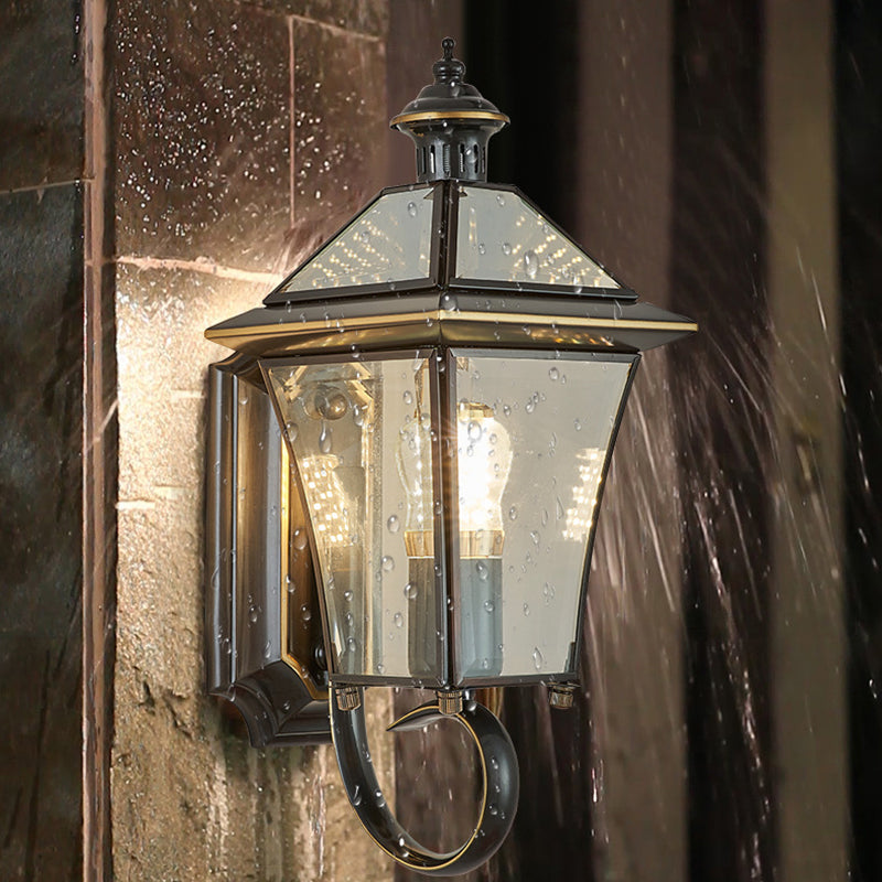 Tapered Square Round Glass Outdoor Light