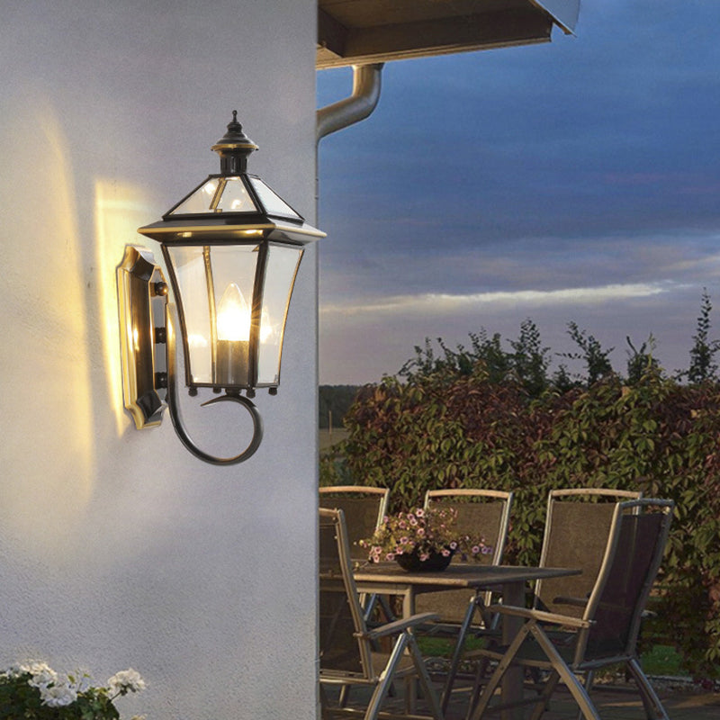 Tapered Square Round Glass Outdoor Light