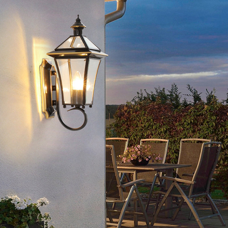 Tapered Square Round Glass Outdoor Light