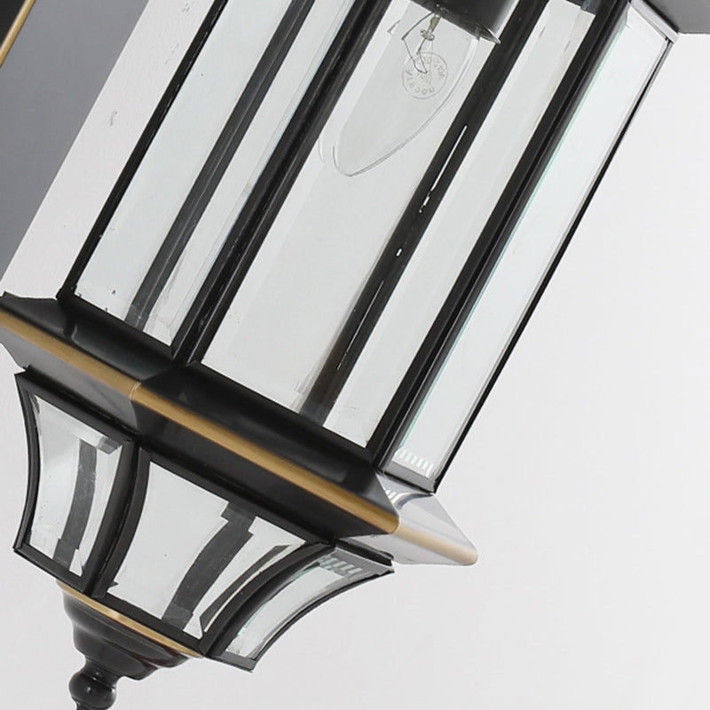 Round Cylinder Glass Copper Outdoor Light