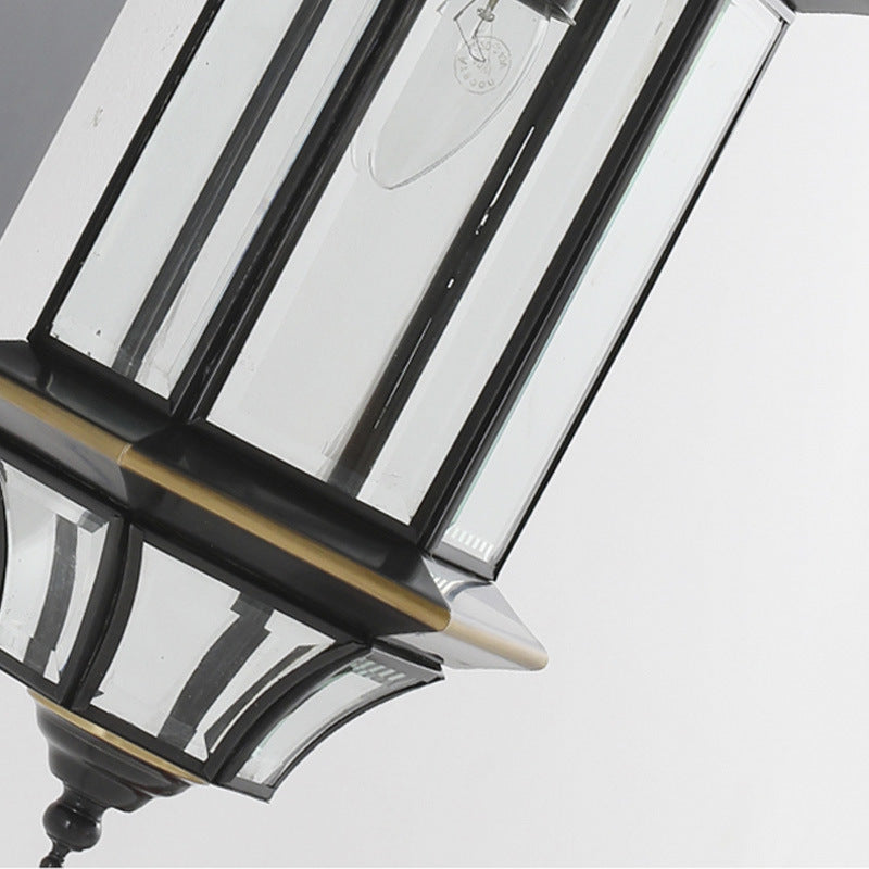 Round Cylinder Glass Copper Outdoor Light