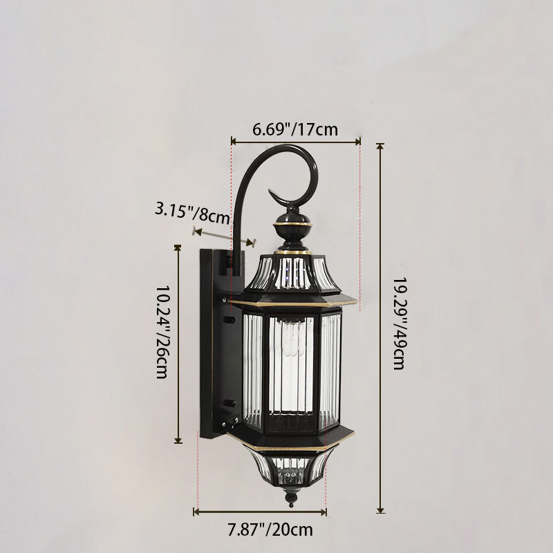 Round Cylinder Glass Copper Outdoor Light