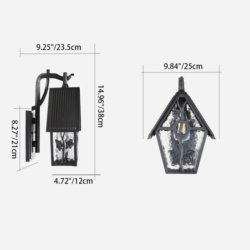 House Shape Square Glass Outdoor Light