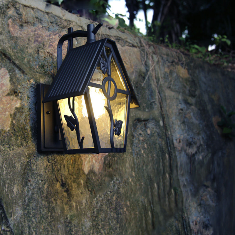 House Shape Square Glass Outdoor Light