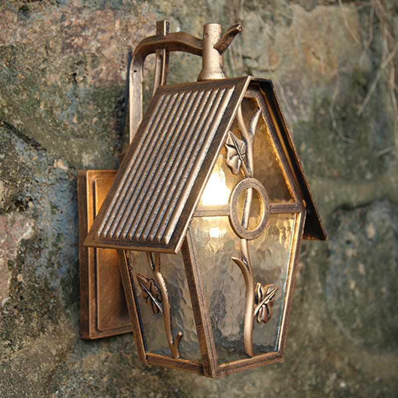House Shape Square Glass Outdoor Light