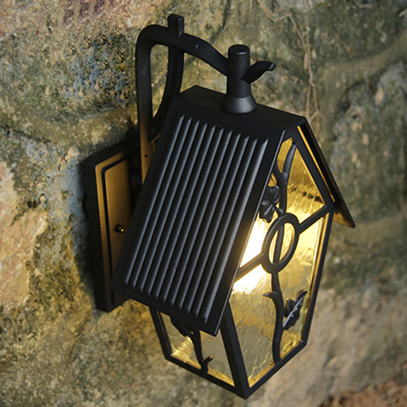 House Shape Square Glass Outdoor Light