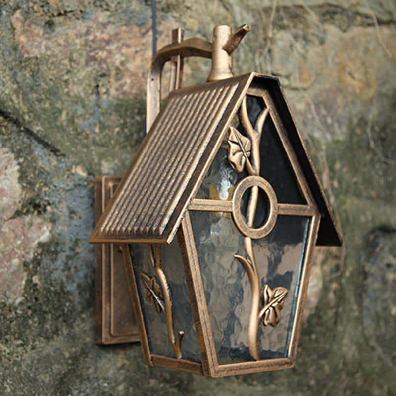 House Shape Square Glass Outdoor Light