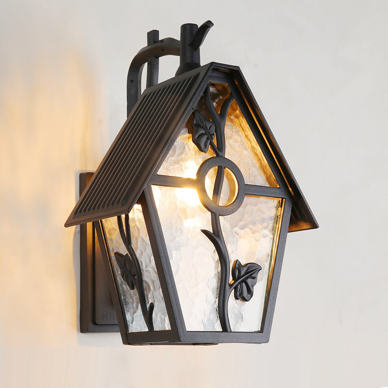 House Shape Square Glass Outdoor Light