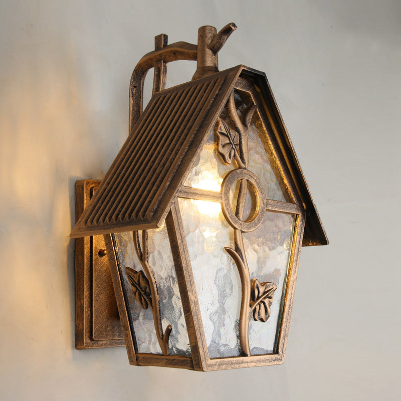 House Shape Square Glass Outdoor Light