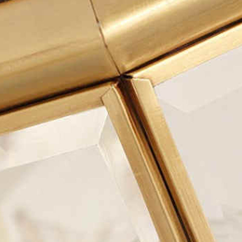 Hexagonal Column Glass Copper 2-Light Outdoor Light