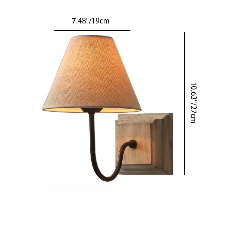 Round Square Cloth Iron Wall Lamp