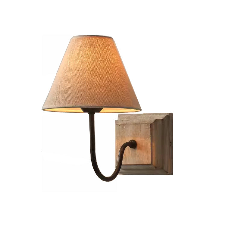 Round Square Cloth Iron Wall Lamp