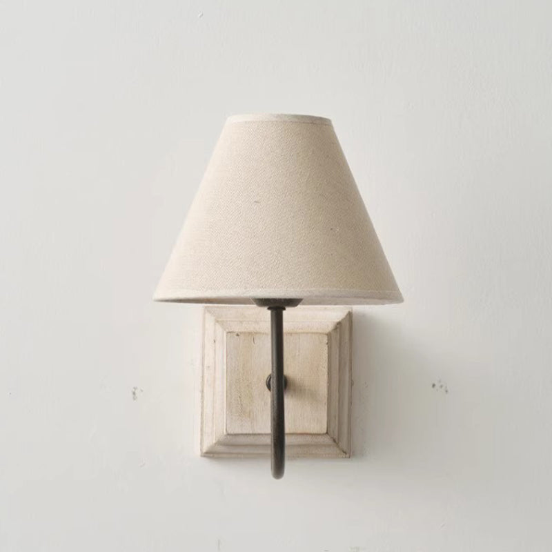 Round Square Cloth Iron Wall Lamp