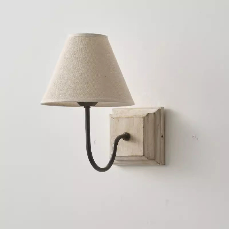 Round Square Cloth Iron Wall Lamp