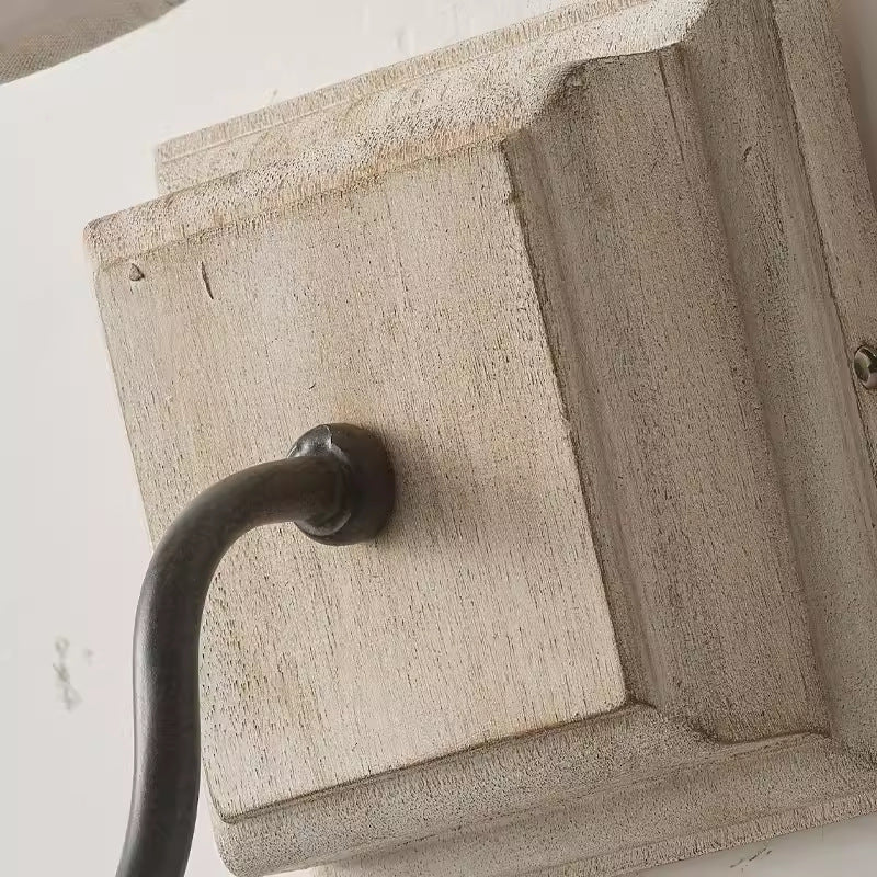 Round Square Cloth Iron Wall Lamp
