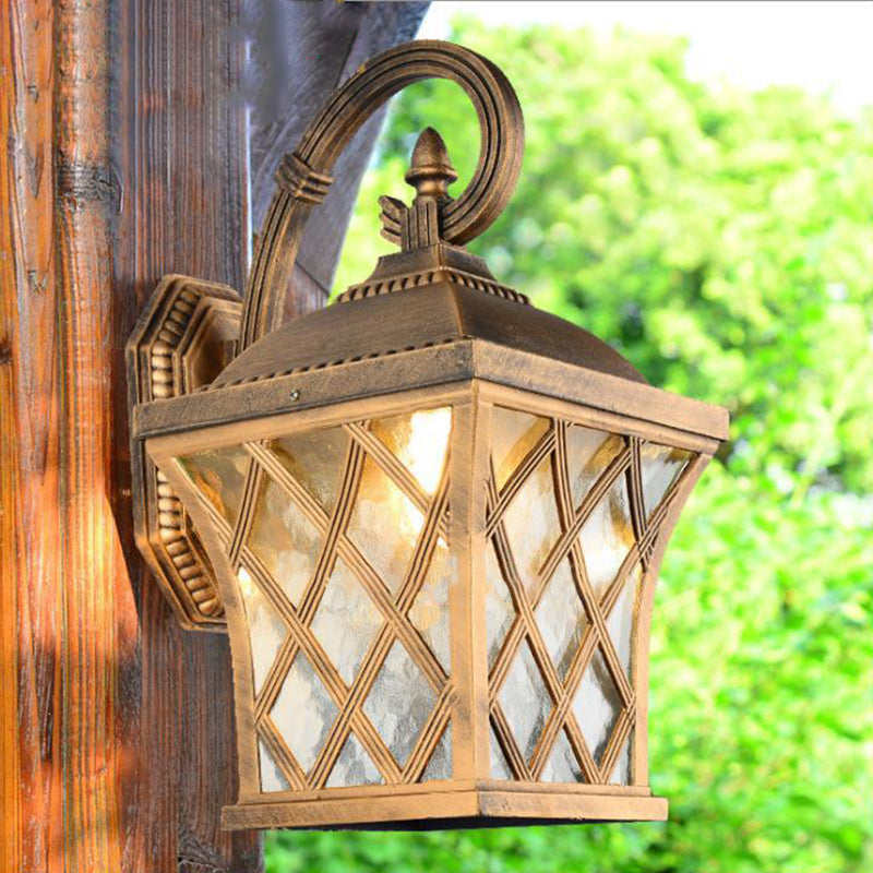 Square Fishing Net Glass Outdoor Light