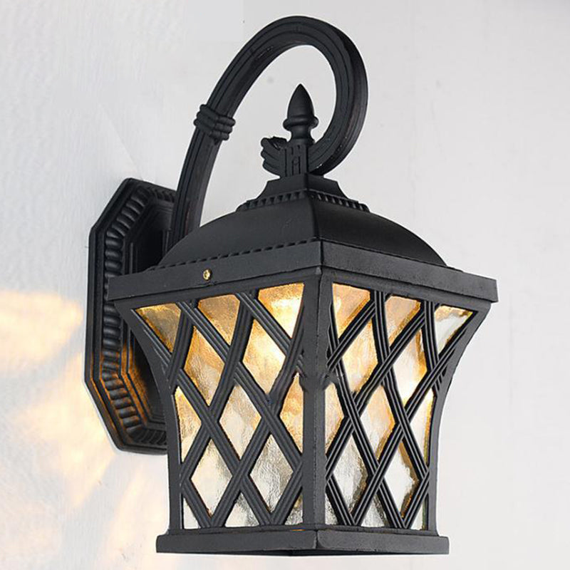 Square Fishing Net Glass Outdoor Light