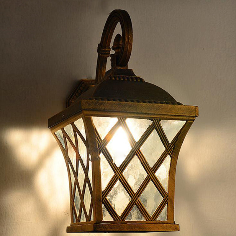 Square Fishing Net Glass Outdoor Light