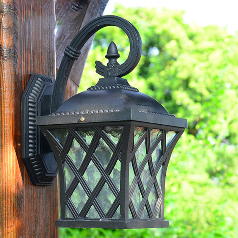 Square Fishing Net Glass Outdoor Light