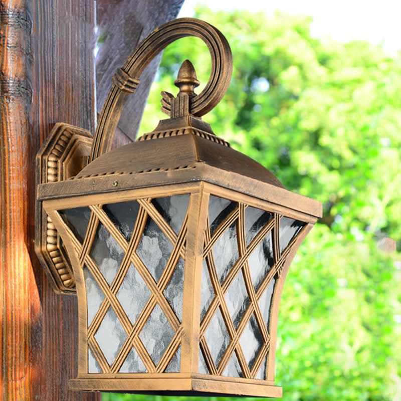 Square Fishing Net Glass Outdoor Light