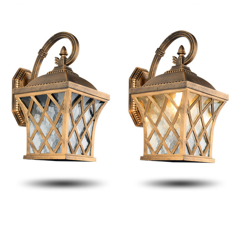 Square Fishing Net Glass Outdoor Light