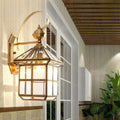 House Square Glass Copper Outdoor Light