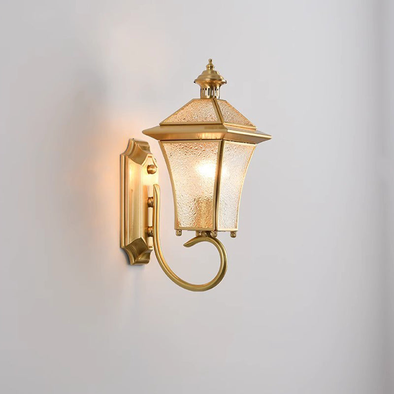 Room Square Glass Copper Outdoor Light