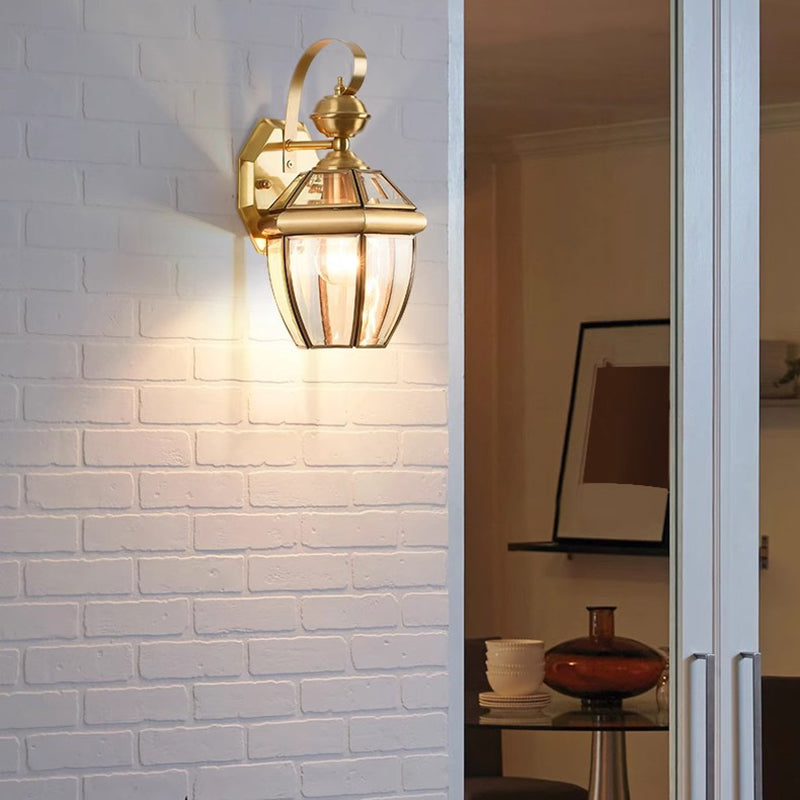 Room Square Glass Copper Outdoor Light