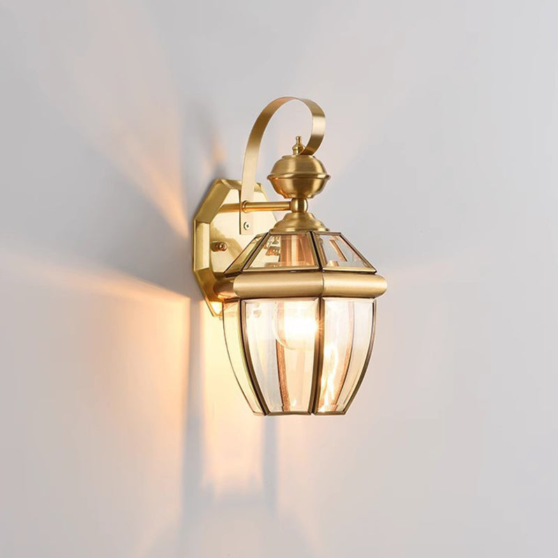 Room Square Glass Copper Outdoor Light