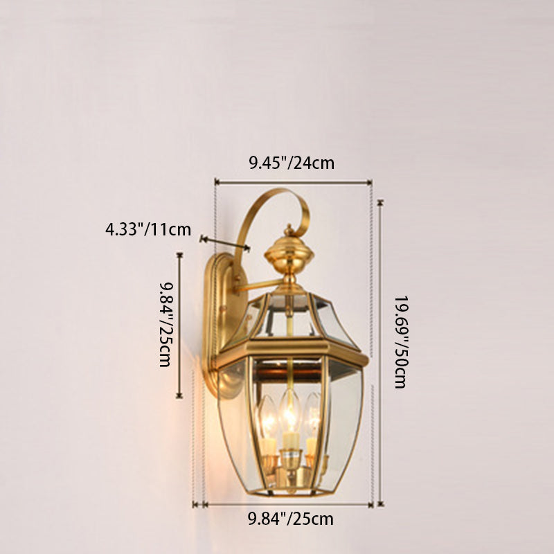Hexagonal Round Square Glass Outdoor Light