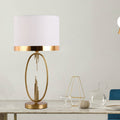 Round Column Fabric Iron Table Lamp